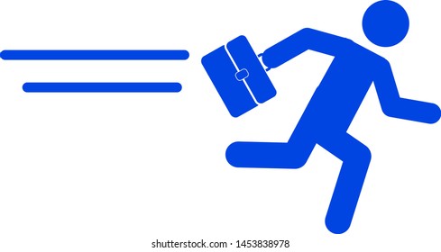 Man late for work icon