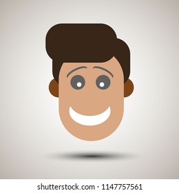 Man laugh or smile, emoji isolated flat vector icon