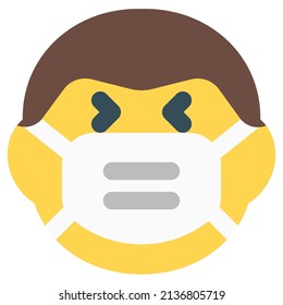 man laughing with eyes closed while wearing the mask to avoid contagious disease