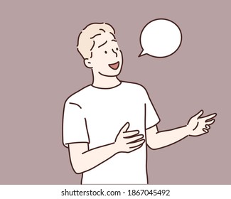 man laughing mockingly at something or someone. Hand drawn style vector design illustrations.