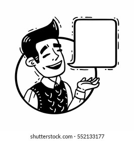 man laughs and shows a hand circle comics