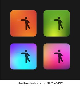 Man Launching Darts four color gradient app icon design