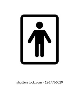 
Man Lavatory Icon. Men Rest Room Sign. Toilet for Gents Symbol Vector. Male's WC Illustration Logo Template.