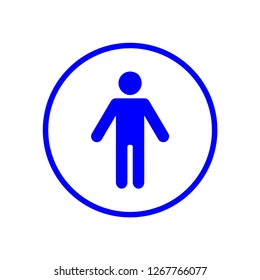 
Man Lavatory Icon. Men Rest Room Sign. Toilet for Gents Symbol Vector. Male's WC Illustration Logo Template.