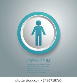 Hombre Icono de Lavabo. Señal de sala de descanso para hombres. Inodoro para Gents Symbol Vector. Plantilla de logotipo de ilustración de WC para hombre.