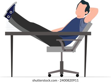 a man laying on a chair and having relax time  