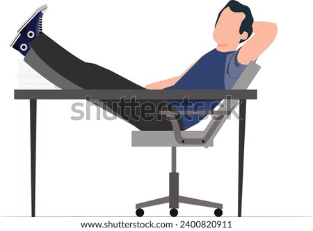 a man laying on a chair and having relax time  