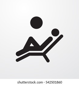 man laying in the sun icon illustration isolated vector sign symbol