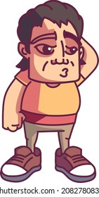 Ein Mann mit faulem Gesicht und Händen hinter seiner Kopfgrafik