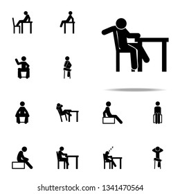 man, lazy icon. Man Sitting On icons universal set for web and mobile