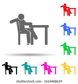 Man, lazy multi color style icon. Simple glyph, flat vector of man sitting on icons for ui and ux, website or mobile application