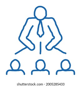 Man Leadership sketch icon vector. Hand drawn blue doodle line art Man Leadership isometric sign. isolated symbol illustration