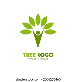 man and leaf vector illustration, great for nature care man lcon and logo