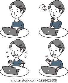 A man learning on a laptop