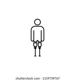 man with leg prosthesis icon. Element of disabled icon for mobile concept and web apps. Thin line man with leg prosthesis icon can be used for web and mobile