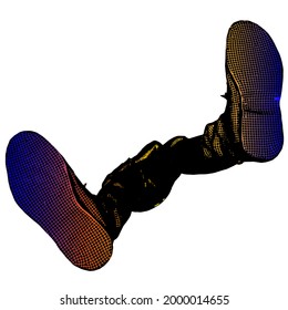 Vector de icono de patas masculinas, caricatura de color de codicia 3d
