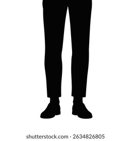 Man legs wearing trousers and dress shoes silhouette.