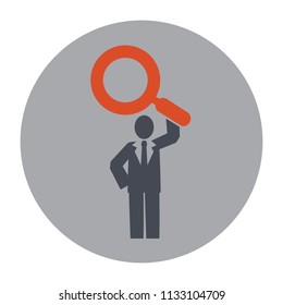  man lens vector icon