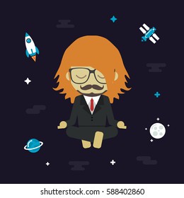 man levitating on relax space