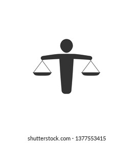 Hombre con icono de libra en diseño simple. Ilustración vectorial