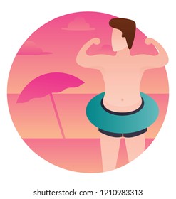Man with lifebelt 