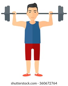 Man lifting barbell.