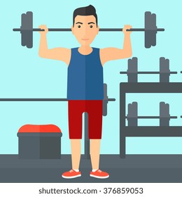 Man lifting barbell.