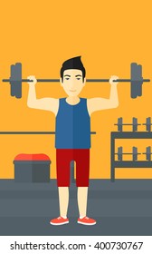 Man lifting barbell.