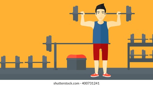 Man lifting barbell.