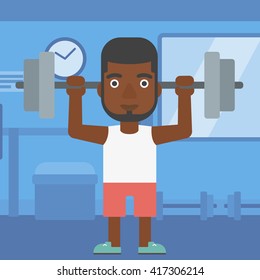 Man lifting barbell.