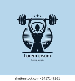  A man lifting a barbell on his shoulders logo