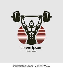  A man lifting a barbell on his shoulders logo