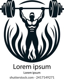  Ein Mann, der einen Grill auf seinen Schultern zieht Logo