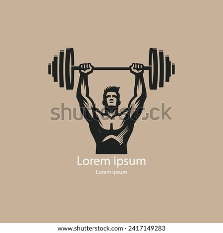  A man lifting a barbell on his shoulders logo