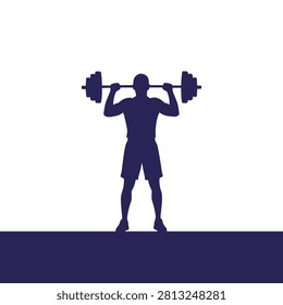 Man lifting barbell, weightlifting silhouette, gym workout, strength training, fitness, active lifestyle, healthy body, strong muscles, power, exercise, athlete, recreation, effort, dedication, competition, performance, bodybuilding, athletic man, bodybuilder, weightlifter, powerlifter, strength, muscular, toned, muscular physique, athletic build, sports.