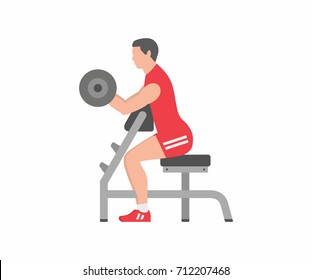 man lifting up barbells, doing biceps exercise