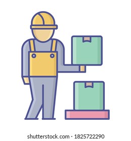 
Man lifting box Vector Icon which can easily modify or edit
