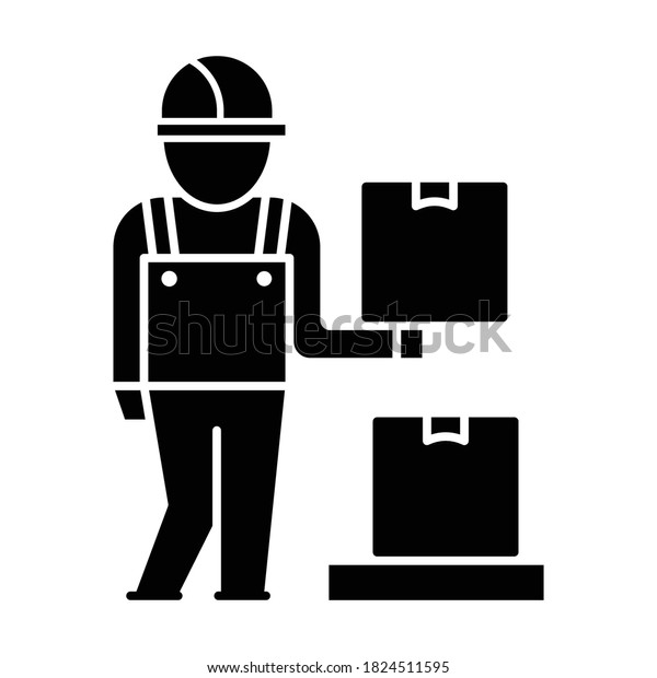 Man Lifting Box Vector Icon Which Stock Vector (Royalty Free ...