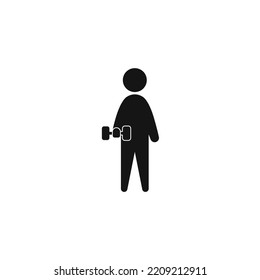 Man lifting dumbbell icon vector graphics