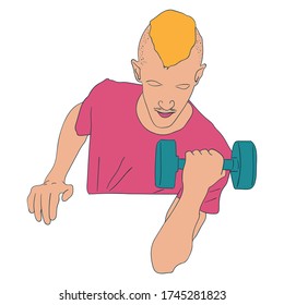 hombre levantando imagen vectorial de dumbbell