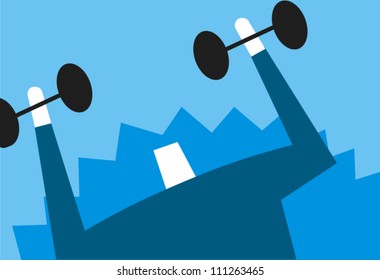 Man lifting dumbbells