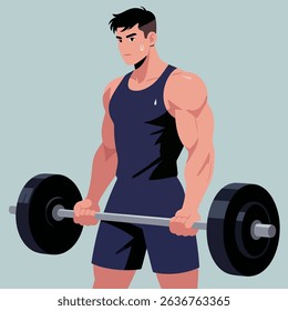 Man Lifting Heavy Weights Showing Strength and Fitness