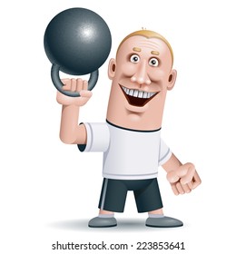 Man lifting kettle bell. Eps10 Transparency used RGB Global colors Gradients used