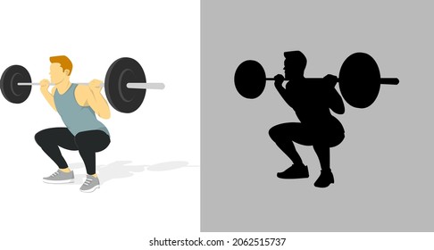 un hombre está levantando la carga en el gimnasio, ícono, clip art, silueta, etc. por diseño vectorial