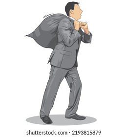 man lifting the sack on his shoulder