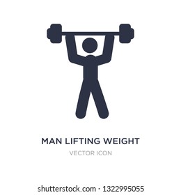 man lifting weight icon on white background. Simple element illustration from Sports concept. man lifting weight sign icon symbol design.