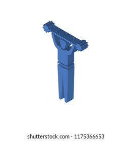 Man Lifting Weight isometric left top view 3D icon