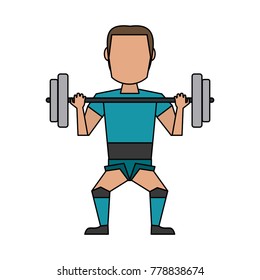 man lifting weights avatar cartoon