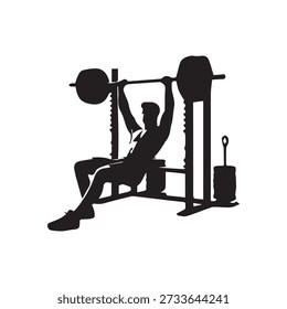 Homem levantando pesos, supino reto, ginásio, treino de força, musculação, músculo, potência, fitness.