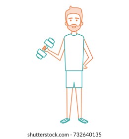 man lifting weights character